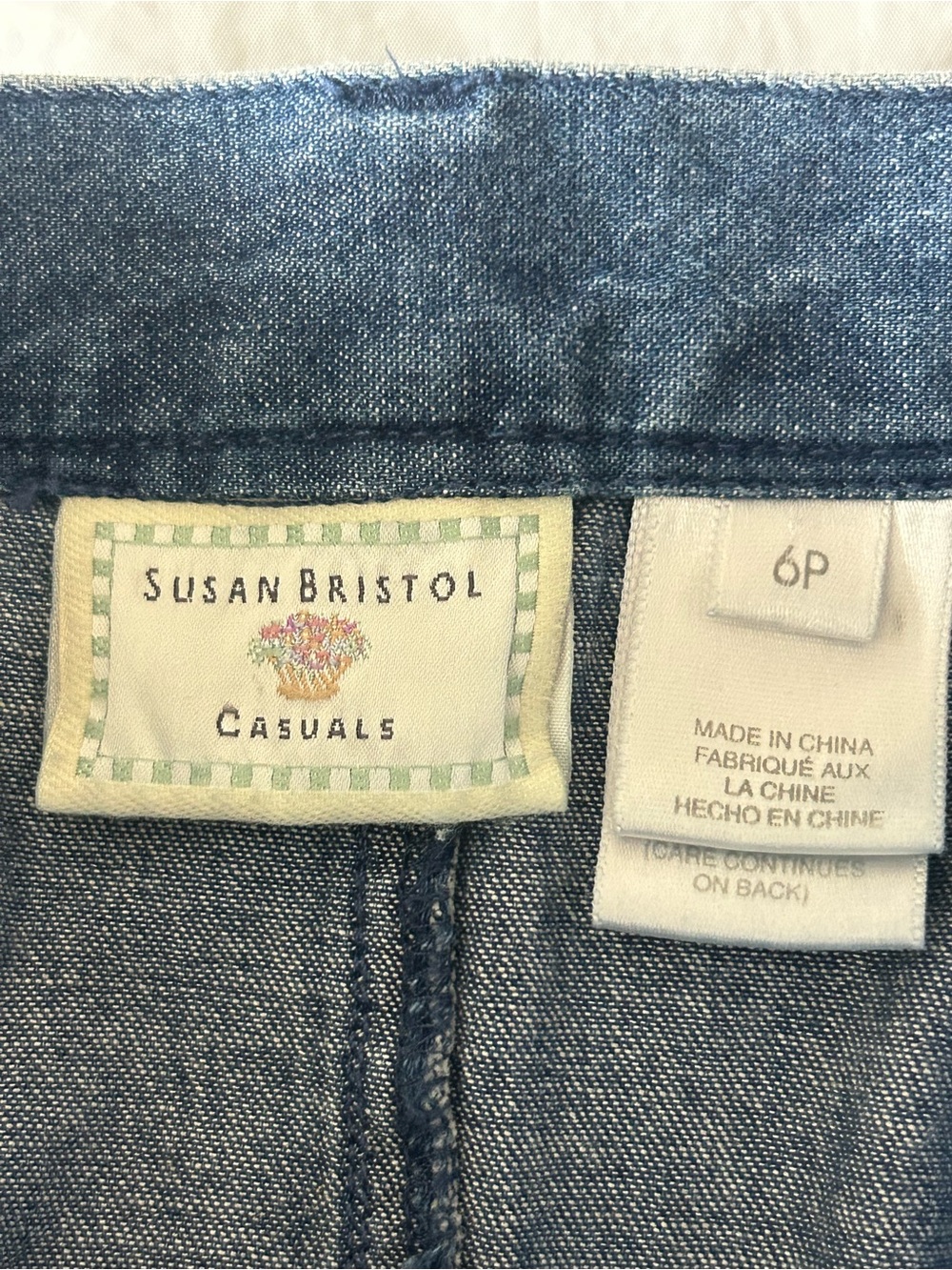 Susan Bristol Vintage 90s Button-Front Midi Denim Skirt Blue S - Picture 9 of 12